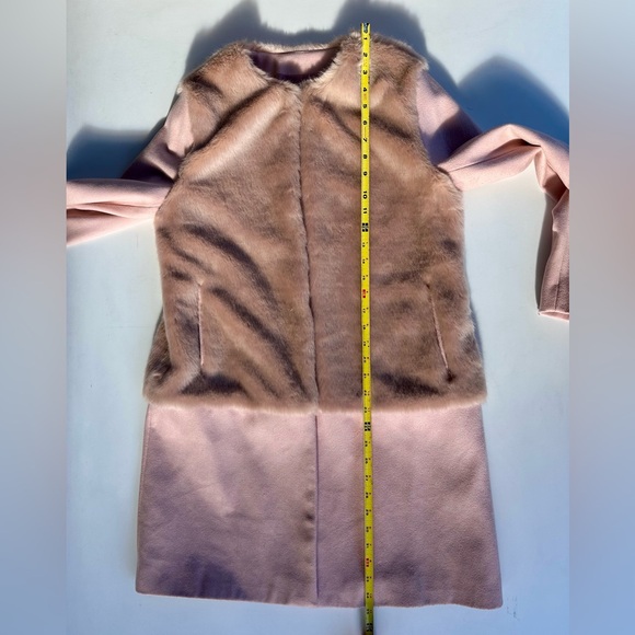 Zara Elegant Blush Pink Faux Fur Women's Coat, M - Picture 12 of 13